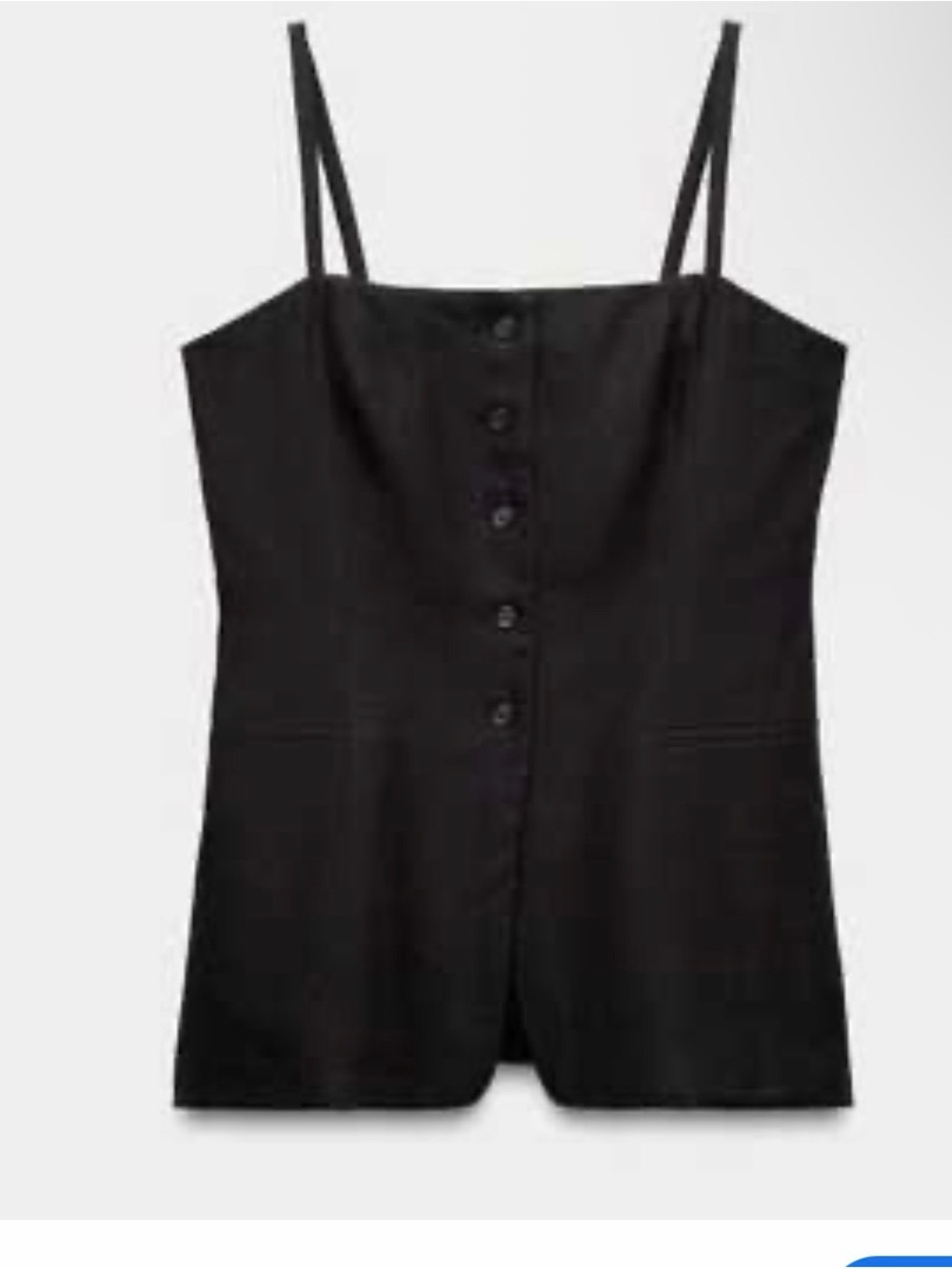 Zara Black Button-Front Spaghetti Strap Camisole